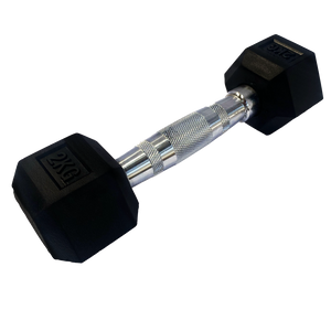 Mancuerna Hexagonal Goma negro de 1 kg a 50 Kg