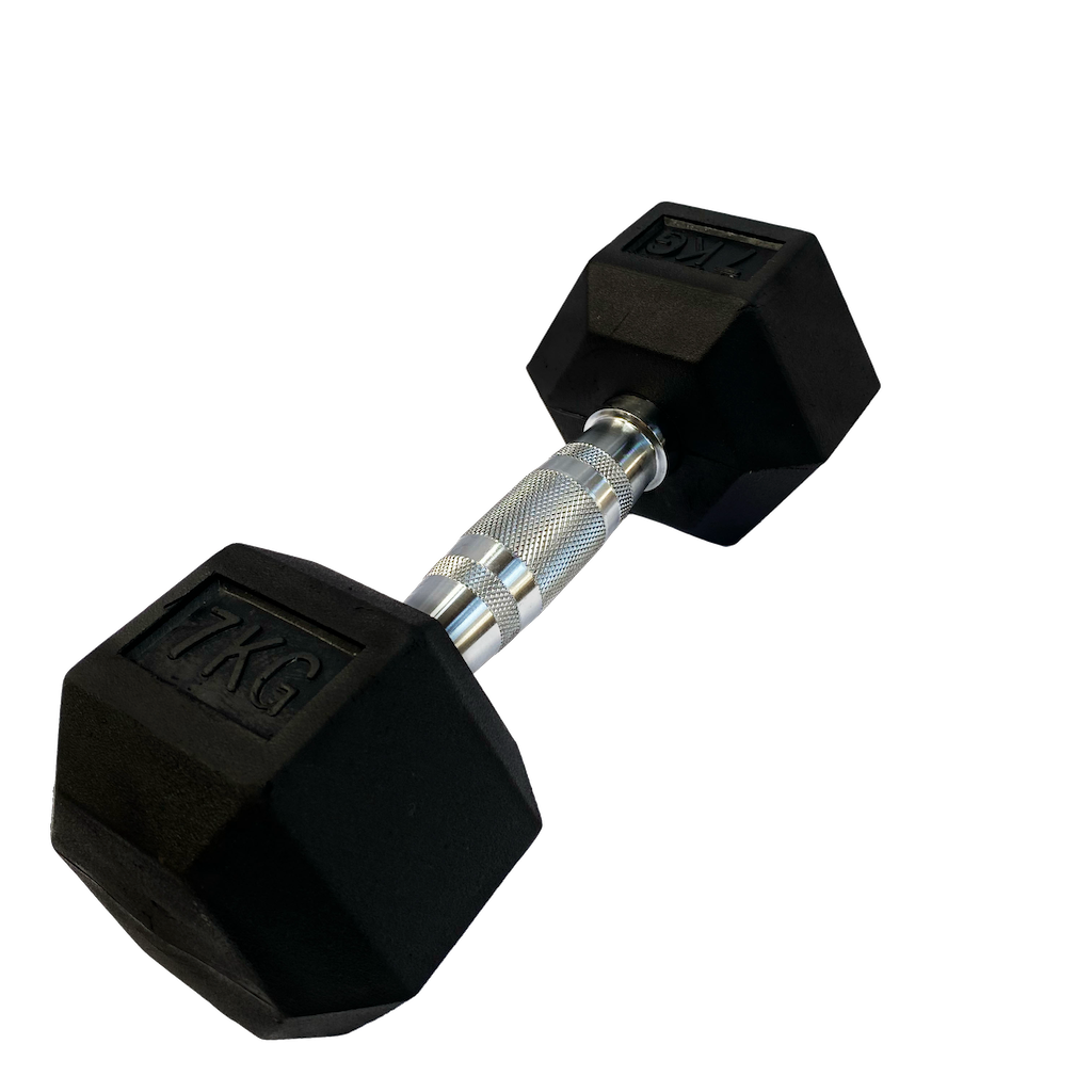 Mancuerna Hexagonal Goma negro de 1 kg a 50 Kg