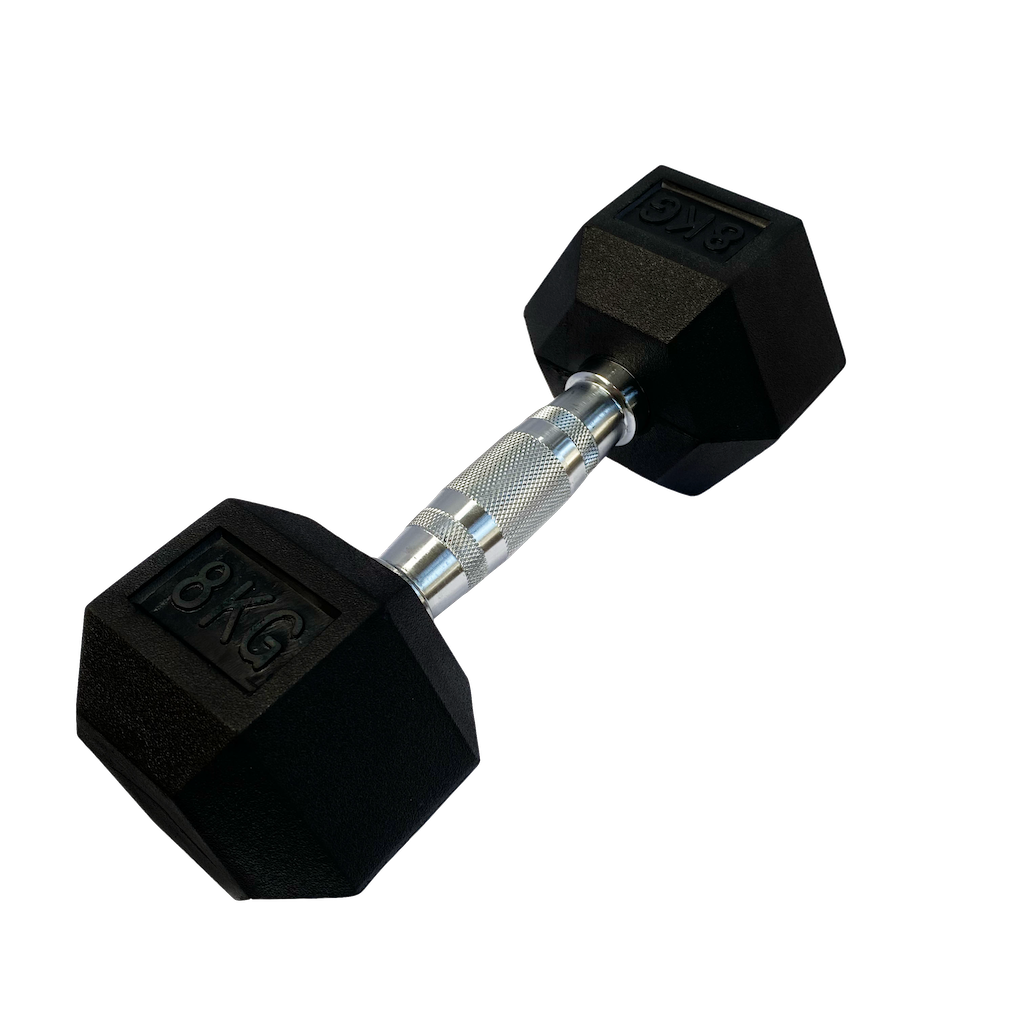 Mancuerna Hexagonal Goma negro de 1 kg a 50 Kg