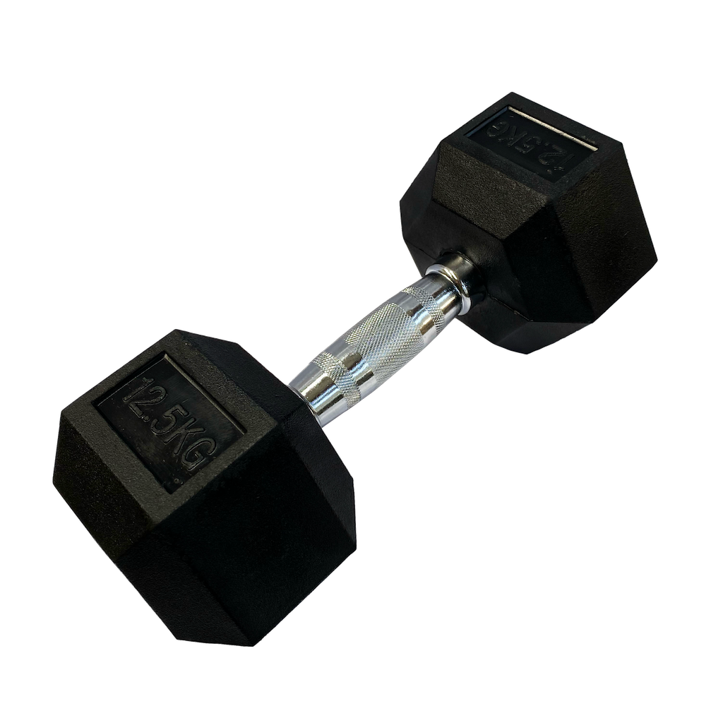 Mancuerna Hexagonal Goma negro de 1 kg a 50 Kg