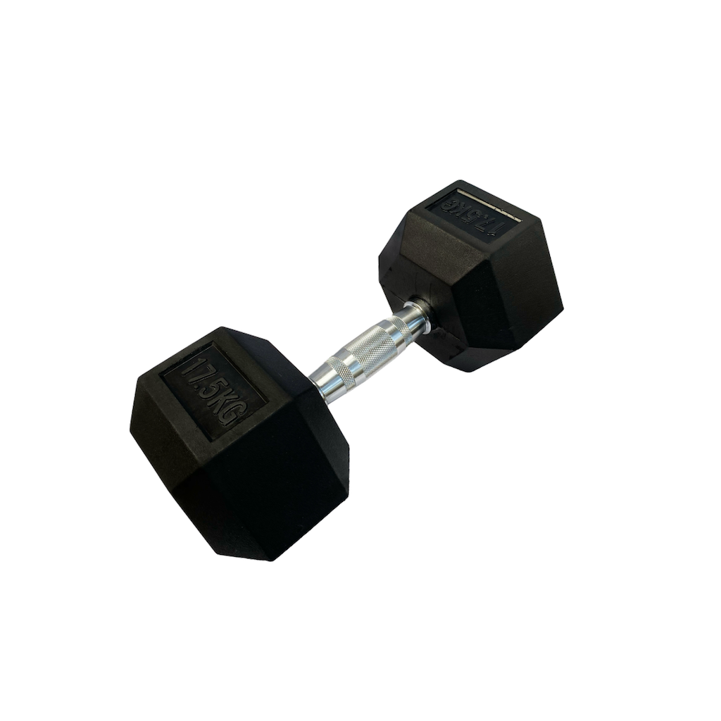 Mancuerna Hexagonal Goma negro de 1 kg a 50 Kg