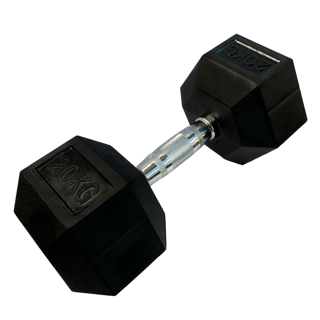 Mancuerna Hexagonal Goma negro de 1 kg a 50 Kg