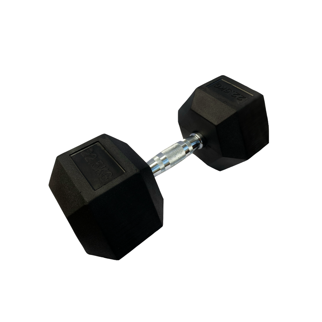 Mancuerna Hexagonal Goma negro de 1 kg a 50 Kg