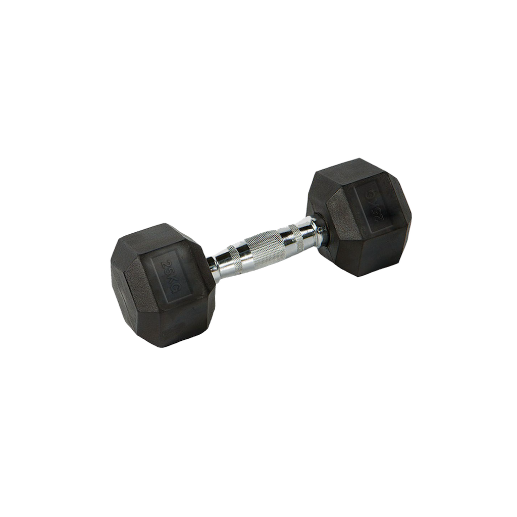 Mancuerna Hexagonal Goma negro de 1 kg a 50 Kg