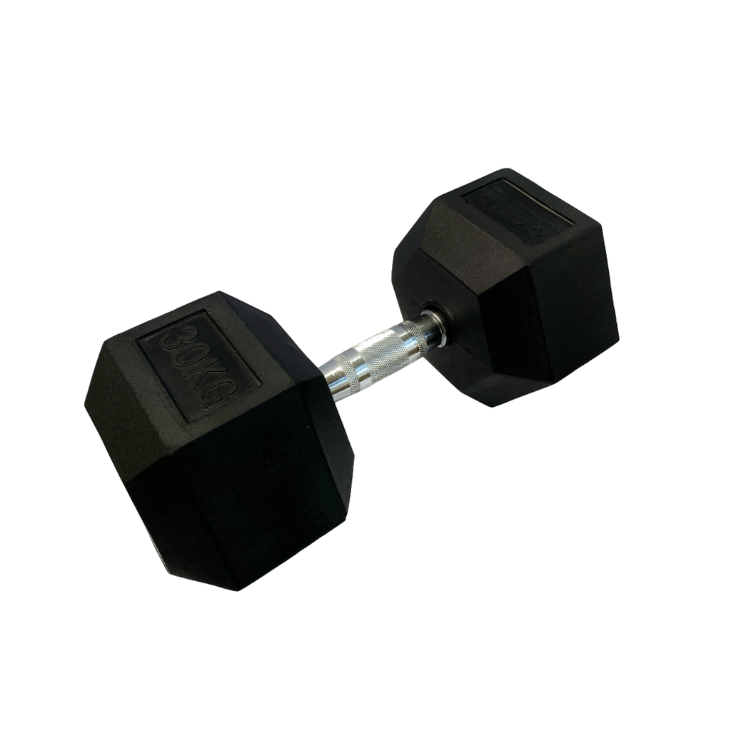 Mancuerna Hexagonal Goma negro de 1 kg a 50 Kg