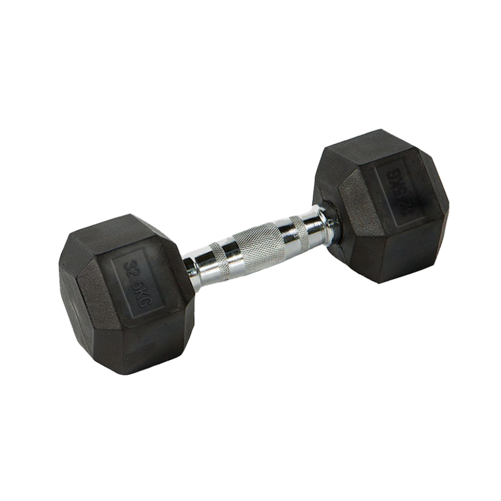 Mancuerna Hexagonal Goma negro de 1 kg a 50 Kg