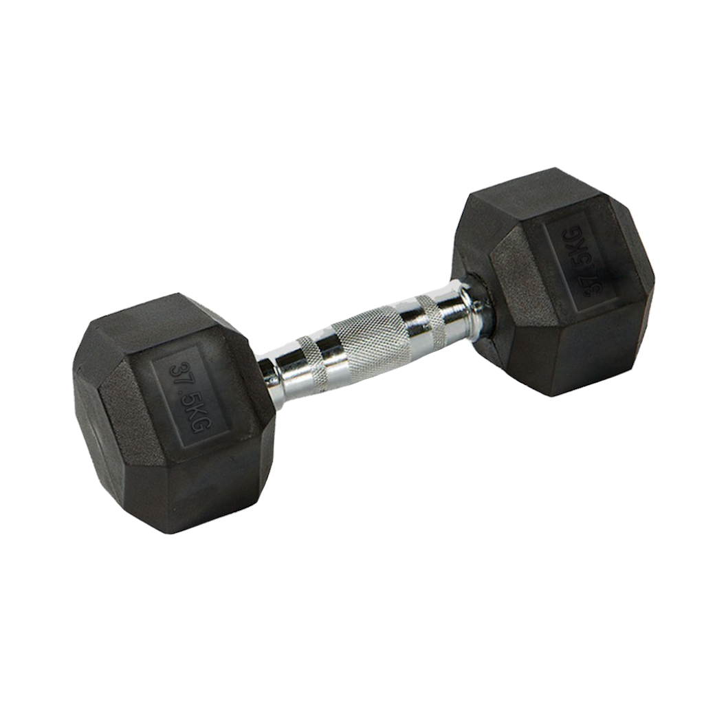 Mancuerna Hexagonal Goma negro de 1 kg a 50 Kg