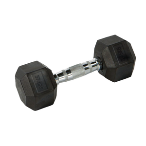 Mancuerna Hexagonal Goma negro de 1 kg a 50 Kg