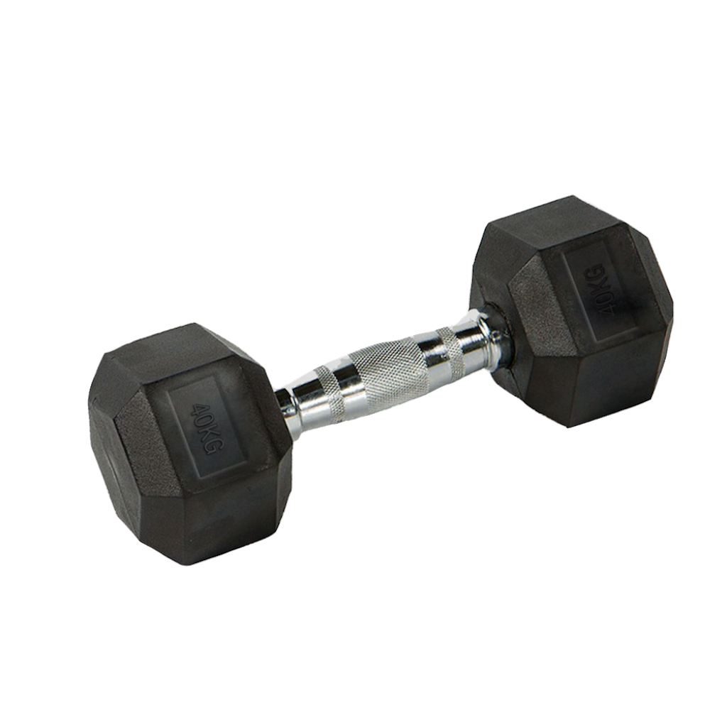 Mancuerna Hexagonal Goma negro de 1 kg a 50 Kg