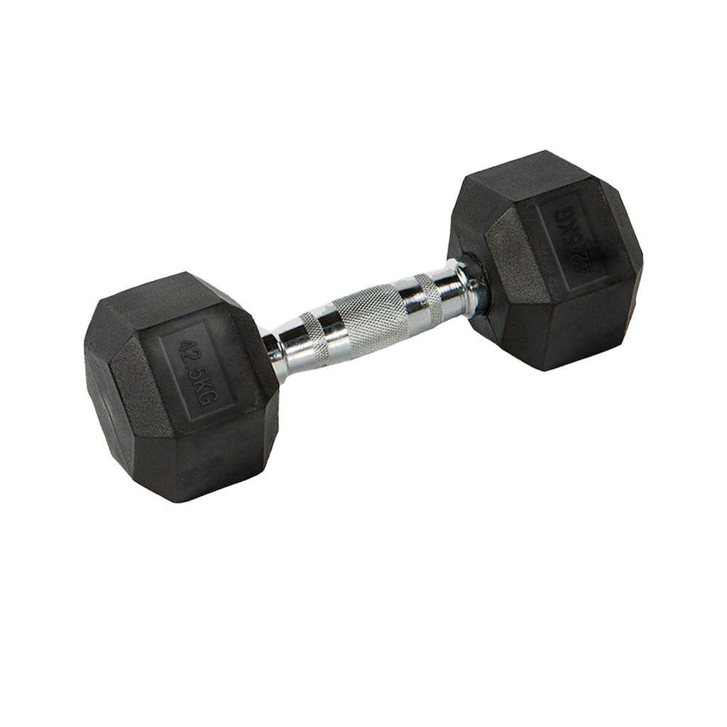 Mancuerna Hexagonal Goma negro de 1 kg a 50 Kg