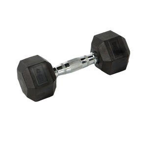 Mancuerna Hexagonal Goma negro de 1 kg a 50 Kg