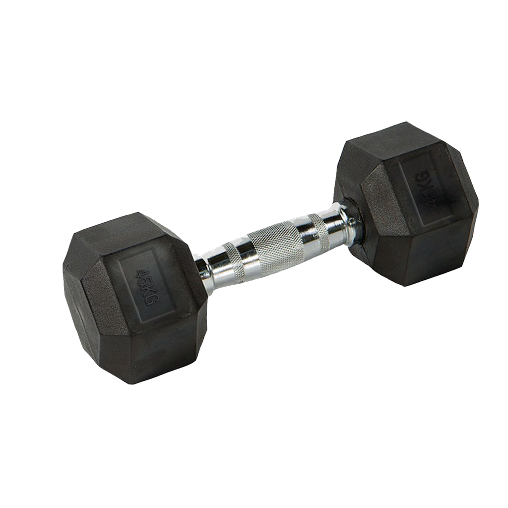 Mancuerna Hexagonal Goma negro de 1 kg a 50 Kg