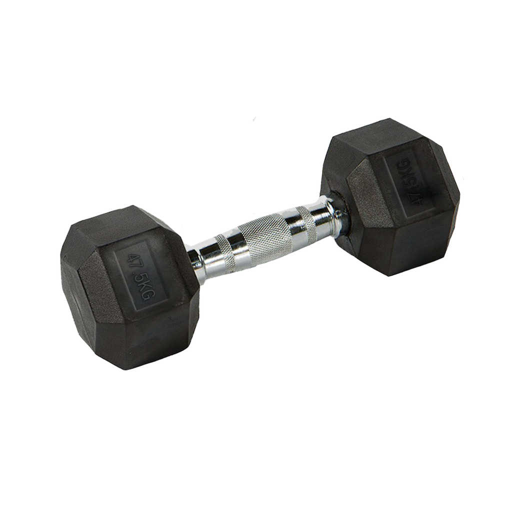 Mancuerna Hexagonal Goma negro de 1 kg a 50 Kg