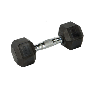 Mancuerna Hexagonal Goma negro de 1 kg a 50 Kg