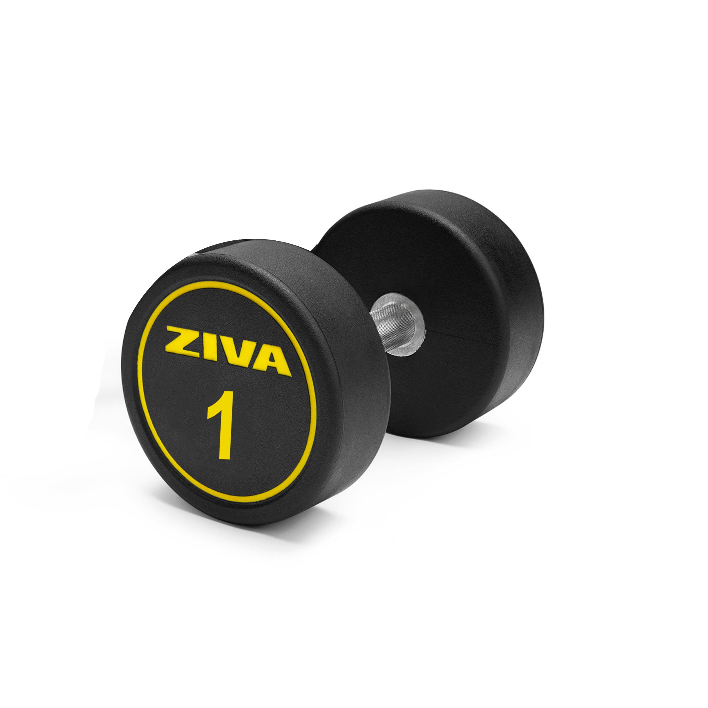 Mancuerna Redonda Negro/Amarillo ZIVA Performance. De 1 kg a 10 Kg (Par)