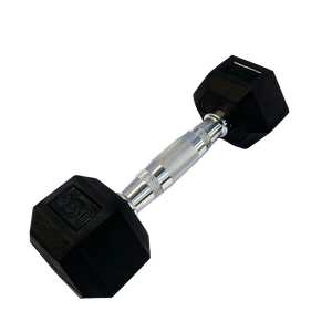Mancuerna Hexagonal Goma negro  de 1 kg a 50 Kg