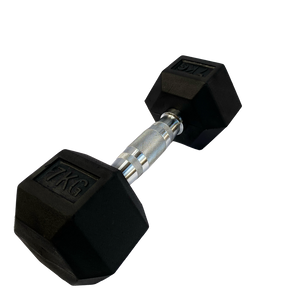 Mancuerna Hexagonal Goma negro  de 1 kg a 50 Kg