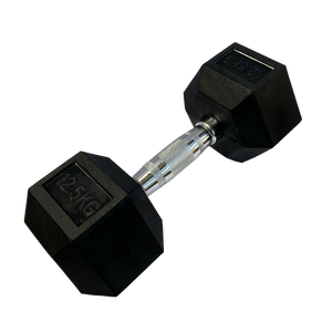 Mancuerna Hexagonal Goma negro  de 1 kg a 50 Kg