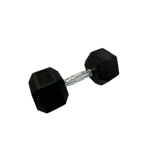 Mancuerna Hexagonal Goma negro  de 1 kg a 50 Kg