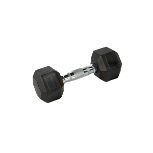 Mancuerna Hexagonal Goma negro  de 1 kg a 50 Kg
